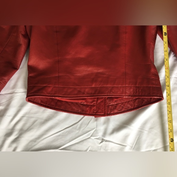 EUC Gorgeous vintage Cache short rich red genuine leather jacket, size 2 - Picture 9 of 13